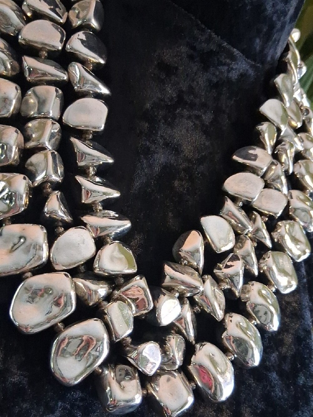 Chunky Royal Silver Multi-Strand Statement Necklace - Picture 4 of 10